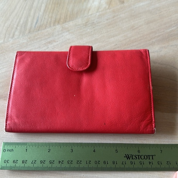 Vintage Mundi red Nappa cowhide leather wallet - Picture 7 of 8